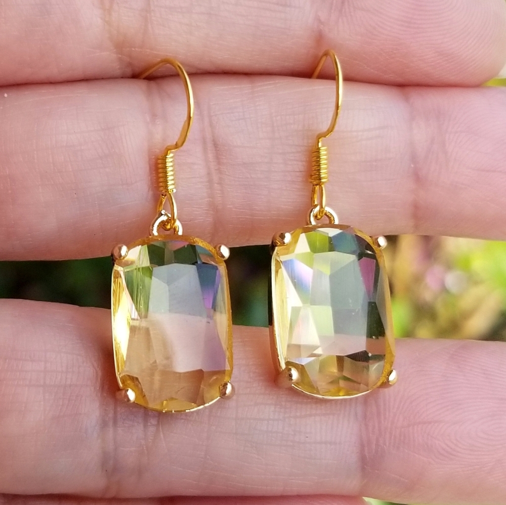 14k Gold Citrine Earrings, Citrine Dangle Earrings, Citrine Jewelry